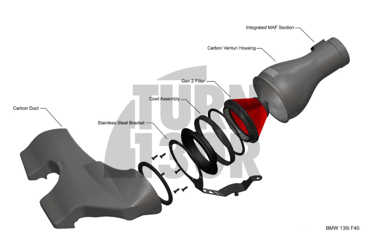 Sistema di aspirazione in fibra di carbonio Eventuri per BMW 135i / 235i F40