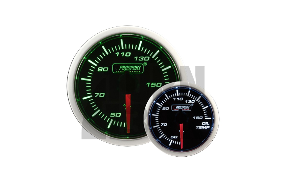 Indicatore di temperatura dellolio da 52 mm Verde/Bianco Prosport