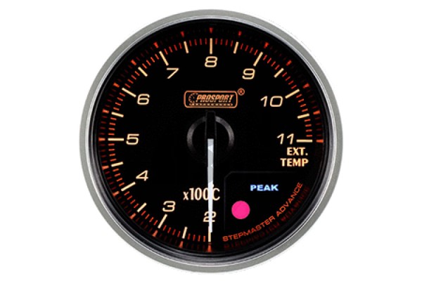 Indicatore di temperatura dello scarico da 52 mm rosso/bianco Prosport Supreme