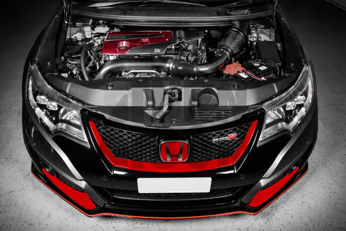 Coperchio motore Honda Civic Type R FK2 / FK8 in fibra di carbonio / Kevlar rosso di Eventuri