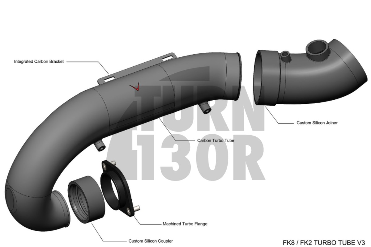 Tubo di aspirazione turbo in fibra di carbonio Eventuri per Honda Civic Type R FK2