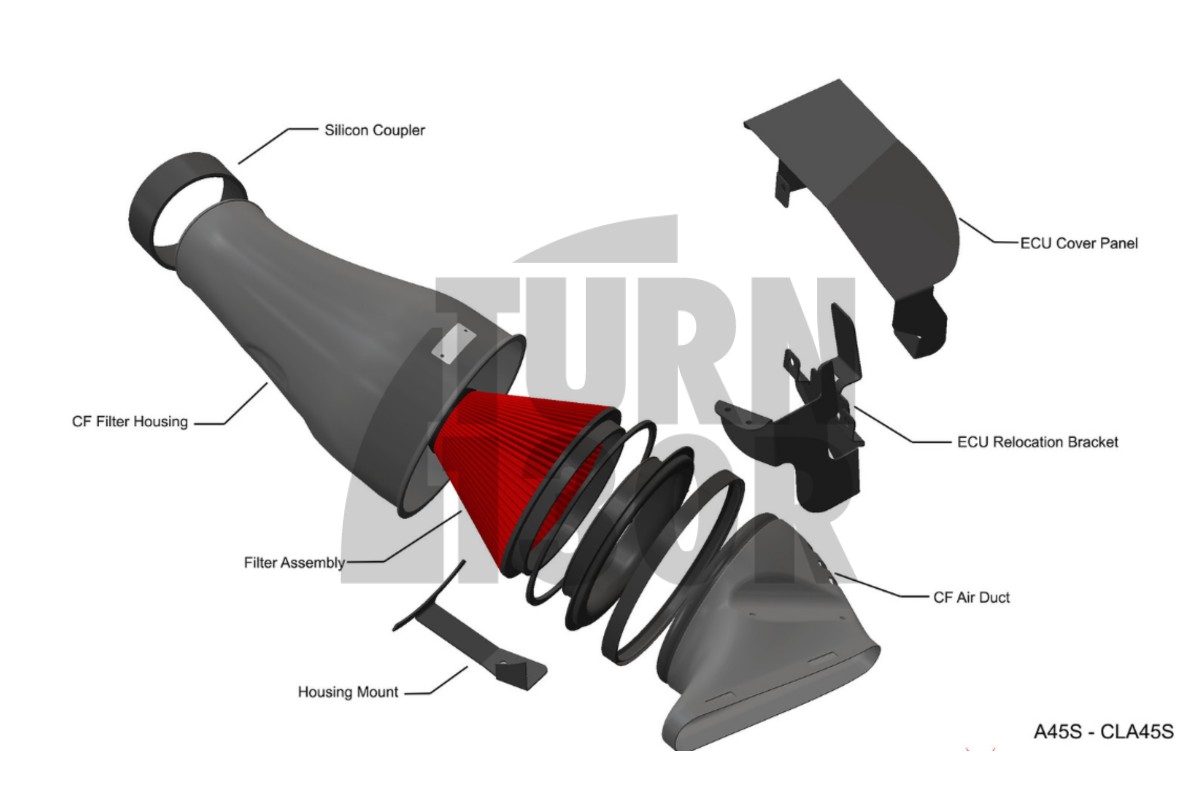 Sistema di aspirazione in fibra di carbonio Eventuri per Mercedes A45 AMG W177 / CLA 45 C118