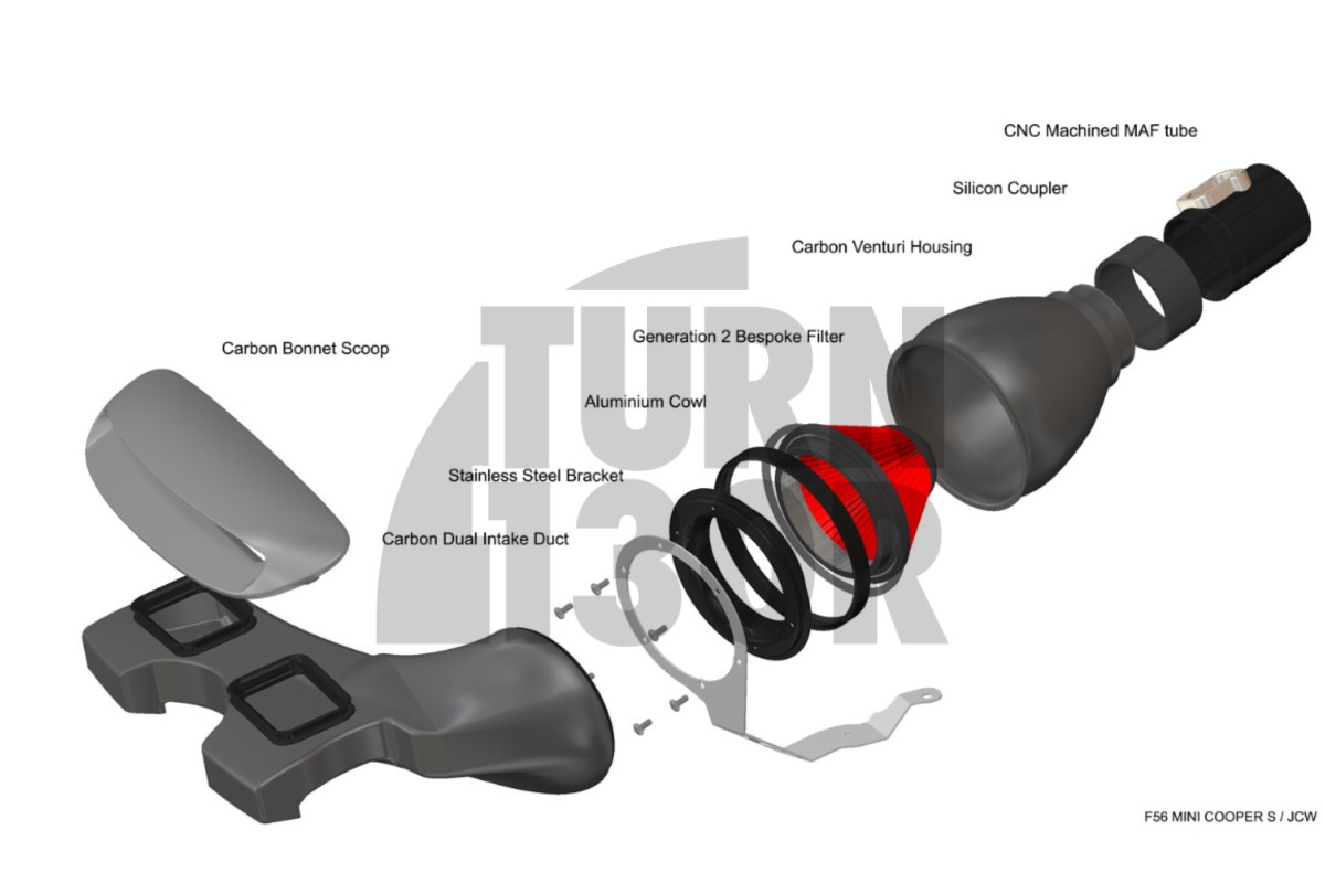 Sistema di aspirazione Eventuri in fibra di carbonio per Mini Cooper S / JCW F56