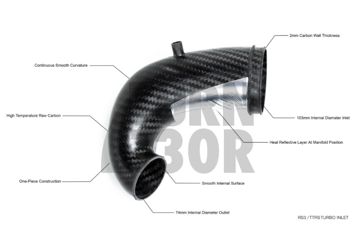 Eventuri Carbon Turbo Inlet per Audi RS3 8V.5 / TTRS 8S con flangia turbo stock Eventuri Carbon Turbo Inlet per Audi RS3 8V.5 / TTRS 8S con flangia turbo stock